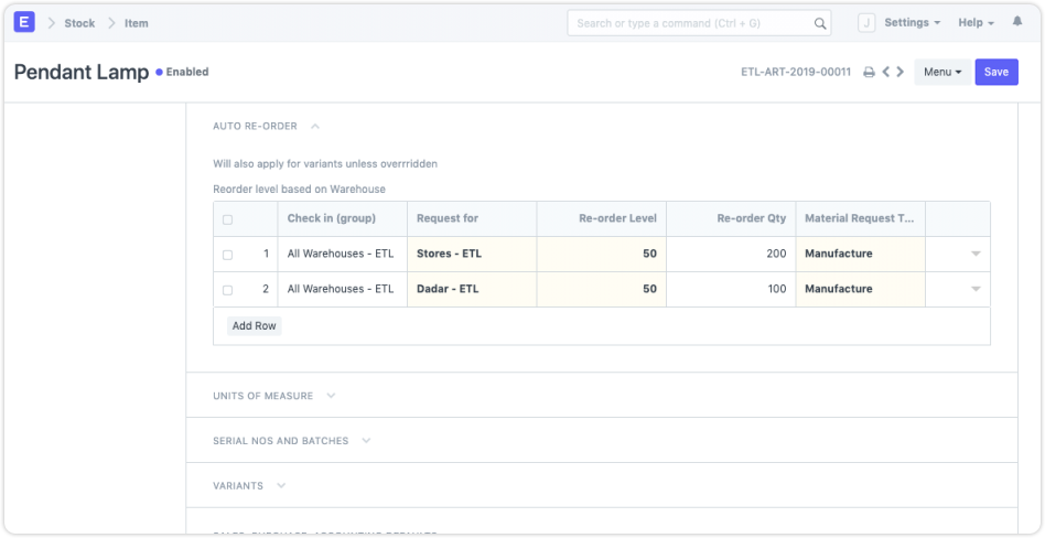Automated Stock Replenishment Feature