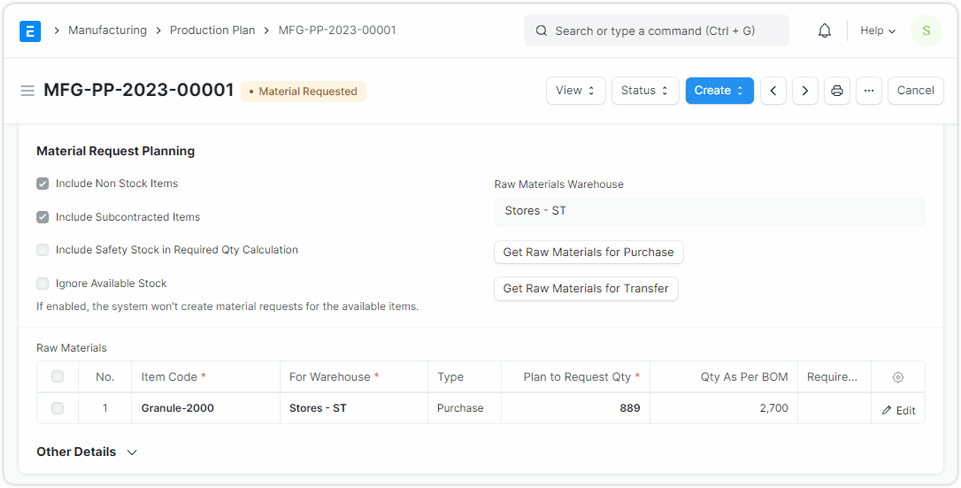 Material Resource Planning (MRP)