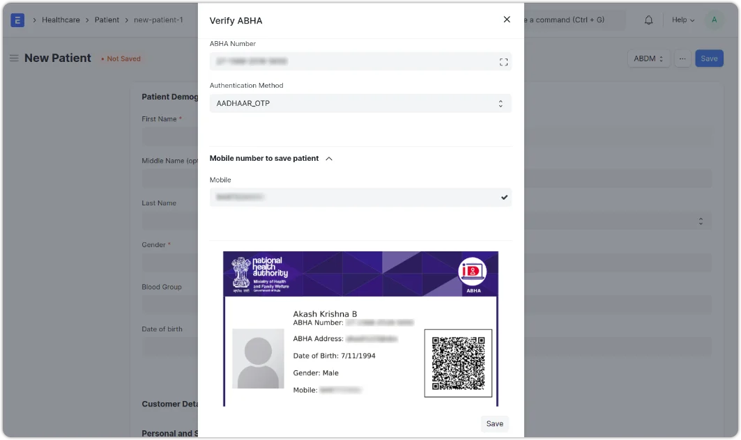 Integration with Ayushman Bharat Digital Mission (ABDM)