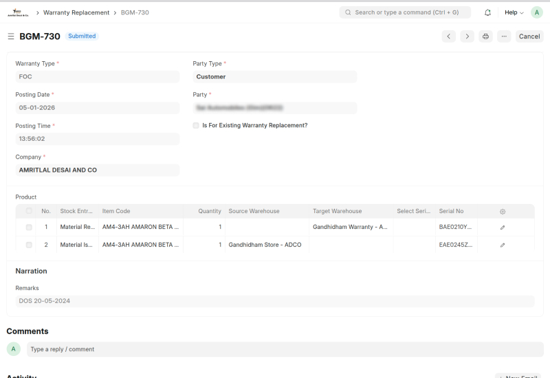 Warranty Replacement Automation (FOC & Pro-Rata)
