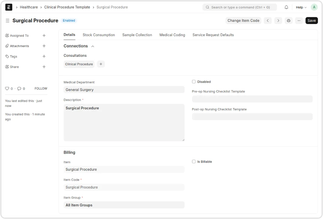 Clinical Procedures and Encounters
