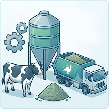 Coordinating cattle feed production and distribution alongside dairy operations