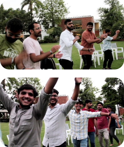 Office trip evening filled with traditional music and Garba dance