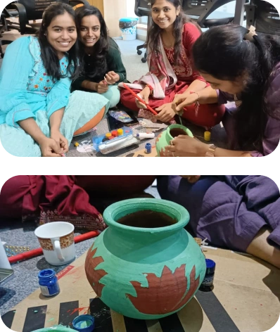 Team 1 decorating matki