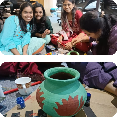 Team 1 decorating matki