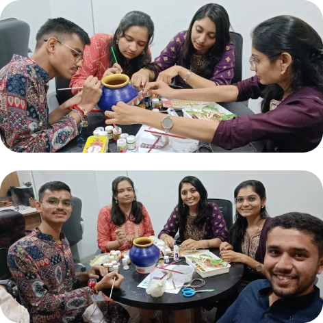 Team 3 decorating matki